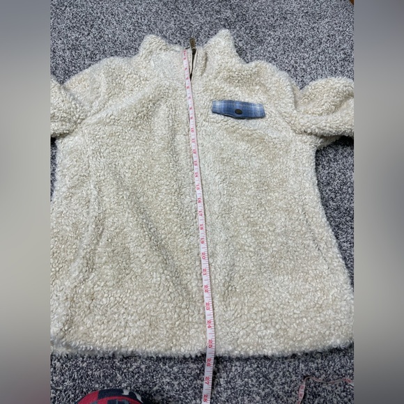 Pendleton Ladies' Softshell Fuzzy Full Zip Sherpa Jacket Beige Wool Plaid Sz S - Picture 10 of 11